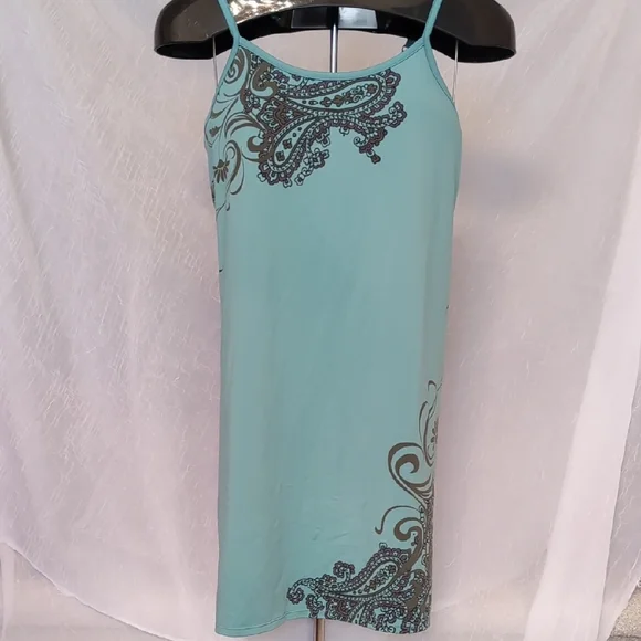 Athleta Green and Black Sheath Midi Dress Halter Sleeveless - Picture 3 of 7